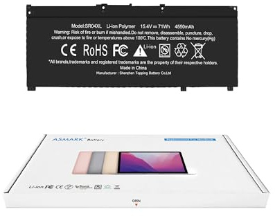 SR04XL Battery Replacement for HP Omen 15-CE0XX 15-DC0XX Series Pavilion Gaming 15-cx000 15-cx1000 TPN-C133 TPN-C134 TPN-C142 TPN-Q193 SR04XL Laptop Battery