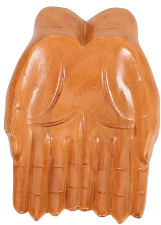 RORPOIR Bol Décoratif Sculpté Main Bois Bol De Présentation Pour Fruits à Pâte Décoratif Pied Bonbonnière Forme De