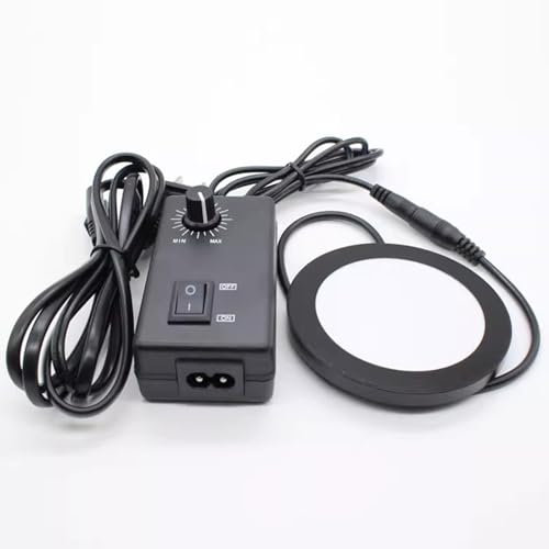Vituord Éclairage Annulaire LED pour Microscope, Source Lumineuse Inférieure, Luminosité Réglable, 6000-6500 K, Élimination des Reflets D'ombre, pour Microscope Stéréo
