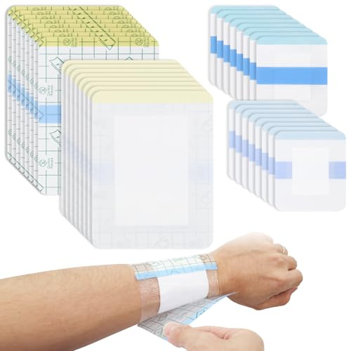 32 stycken hudhelande skyddsbandage 2 storlekar, transparent plåster folieförband med absorberande bomullskudde, vattentäta sårkuddar, antiallergiska, plåster för sårkuddar, för sårvård