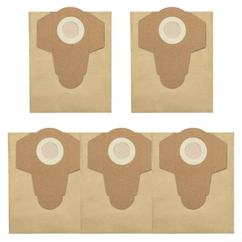 Besttoolifes Einhell Staubsauger-Staubsammelbeutel, 20 l Fassungsvermögen, Papier-Ersatz-Filterbeutel für TC-VC 1825 TC-VC 1815S Nass- und Trockensauger-Modell (5 Stück)