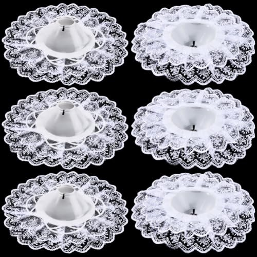 SOFPLATE 6 pz. Colletto per Bouquet da Sposa Bianco Polsino per Bouquet da Sposa Decorazione in Pizzo Portamanico per Fiori Rifiniture in Pizzo Accessori per L'Imballaggio di Composizioni Floreal