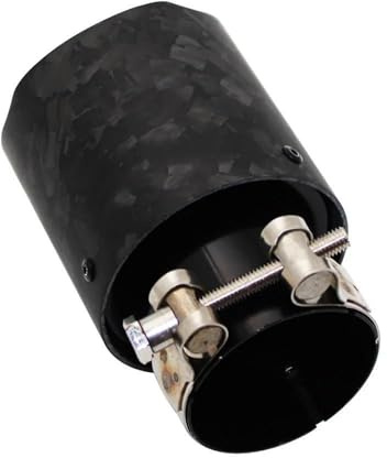 Terminale di Scarico Car Smithing Pattern Matte Carbon Fiber Muffler Tip Exhaust Tubo Silenziatori Ugello Universale Dritto Acciaio Inox Nero(60mm-101mm)