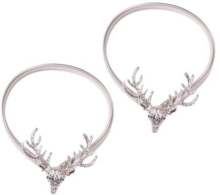 FONDOTIN 2pezzi Fermatenda Tende con Fibbia Elk in Metallo Decorativo Elastico per Tende da Soggiorno Cucina e Camera da Letto Accessorio Fermacorda Resistente Ed Elegante