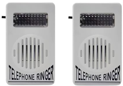2 suonerie per telefono, colore bianco, suono extra forte per telefono/telefono, sicurezza di piccole dimensioni e leggero, telefoni fissi, telefoni e accessori