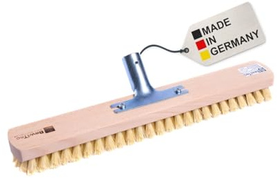 BawiTec Qualitäts Großraumschrubber XXL 40cm Breit ohne Stiel Weichere Borsten aus Naturfibre Schrubber Bodenschrubber für Große Flächen Geeignet Schrubberbesen Gelb