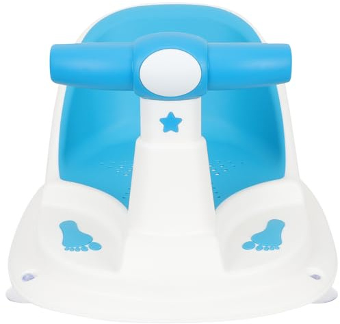 NULYLU Seggiolino da Bagno per Ragazzo Ragazza e Ragazzo Ragazza da 6 a 12 Mesi Ventose Antiscivolo, Materiale in Pp e Tpe, Seduta Confortevole per Blu