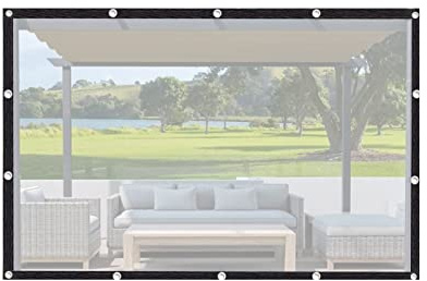 HAEGDFD Copertura Impermeabile Trasparente Elevata Trasmissione Della Luce Telone Impermeabile con Occhielli per Patii Esterni, Serre da Giardino(6x1.8m)