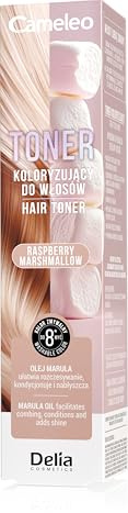 Cameleo - Haarfarbtoner Himbeer-Marshmallow, Auswaschbarer Ammoniakfreier Haartoner, Frischt die Farbe auf und Verleiht Glanz, Mit Marulaöl und Milchsäure, Bis zu 8 Haarwäschen, 100 ml