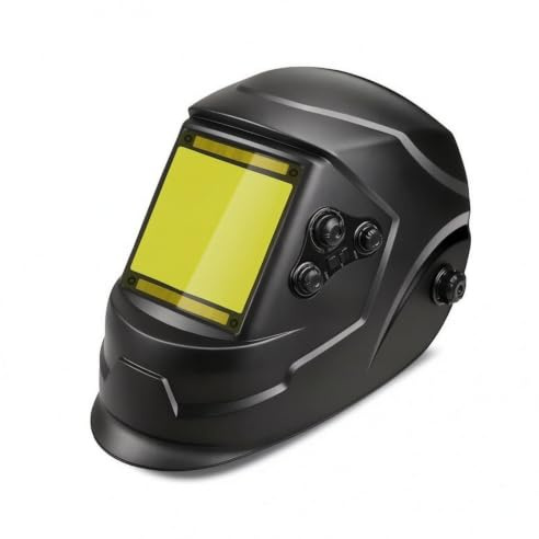 Jinhxofs Casco da Saldatura a Energia Solare Professionale Maschera da Saldatore con 4 Sensori Ampio di Oscuramento Casco Saldatura Automatico