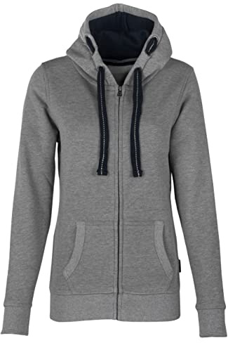 HRM Damen Hooded Jacket I Premium Kapuzenjacke Damen mit Kontrast-Innenfutter I Basic Hoodie mit Reißverschluss I Zip Hoodie I Hochwertige & nachhaltige Damen-Oberteile
