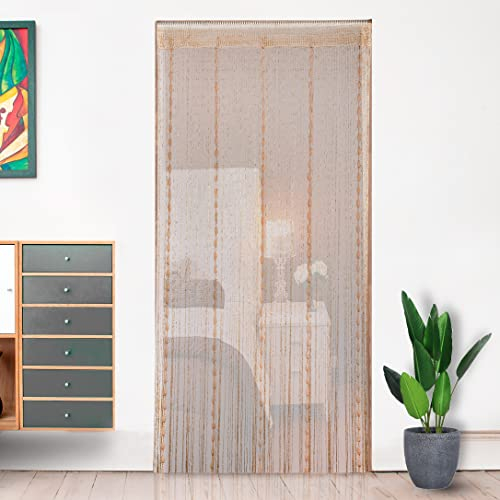 HYSENM Fadenvorhang Türvorhang Fäden 100 x 200cm Fadengardine für Türen, Wohnzimmer, als Raumteiler oder Dekoration