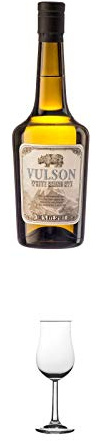 Vulson White Rhino Rye Spirit Frankreich 0,7 Liter + Nosing Gläser Kelchglas Bugatti mit Eichstrich 2cl und 4cl 1 Stück