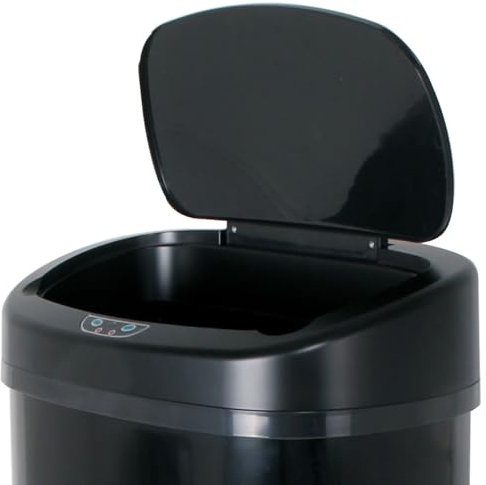 KITCHEN MOVE Coperchio per pattumiera Automatica Rettangolare Modello Majestic Black Nero, ABS, 39x27x10 cm