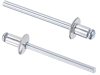 sourcing map 60 Stk. Blindnieten Aluminium Zugnieten Kerndekorationsnieten 4mm Durchm. 6mm Grifflänge Silber
