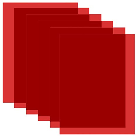 Hengming 6Pcs Lighting Gels Filter Red Flash Gel Light Color Correction | Transparent Overlays Sheets Film, 40 x 50 cm, for 800W Red Head Strobe Spotlight Light Photography Photo Studio Reading Craft