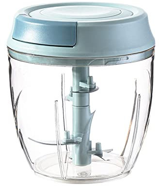 MEYYY Mini Garlic Chopper, Manual Food Chopper and Shredder Labor-Saving Garlic Crusher Ginger Mincer Easy Hand Pull Cutter for Vegetables, Fruits
