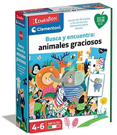 Clementoni55453 Jeu éducatif Animaux, Jouet en Espagnol à partir de 4 Ans