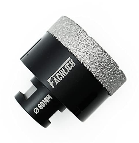 FACHLICH Diamant Fliesenbohrer 60mm M14 Diamantbohrer Lochsäge für Fliesen Porzellan Fliese Keramik Granit Marmor Trockenbohren