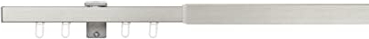 ondeco Vorhangschiene ausziehbar Gardinenschiene innenlauf, Gardinenstange, Innenlaufschiene, Deckenmontage, modern, 1-Lauf Edelstahl-Optik 160-280 cm