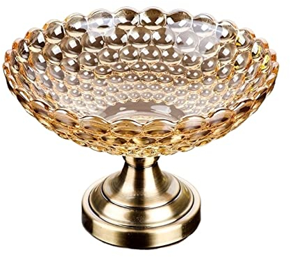 Coupe à fruits décorative en cristal Grand bol de fruits en verre créatif haut pied séché à snack bol salon moderne salon bol à fruits mode simple Assiette de fruits en céramique