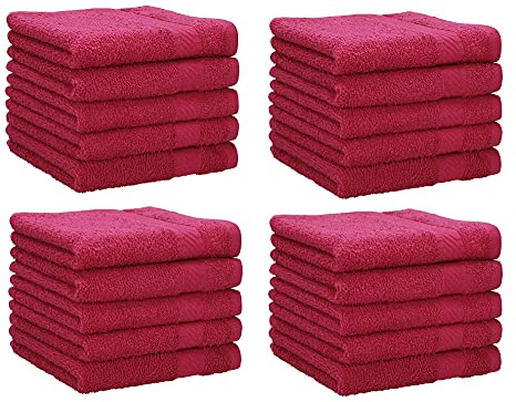 Betz 20 Lavette salvietta asciugamano per il bidet Neapel 100% cotone misure 30 x 30 cm diversi colori (rosso cranberry)