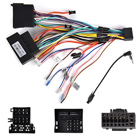 Hikity Adaptateur ISO pour VW Golf 5 Golf 6 Passat Skoda Octavia Tiguan | 36 Broches+40 Broches Câble Adaptateur Autoradio Faisceau de Câbles ISO Connecteur pour VW Touran avec Fils de Commande au