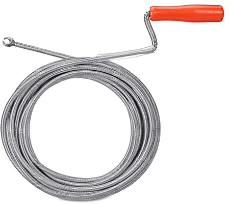 Relaxdays Set de 2 Desatascadores de Tuberías con Garra, Limpieza Mecánica de Cañerías, WC, Ducha, Lavabo, 9 mm x 10 m, Plateado