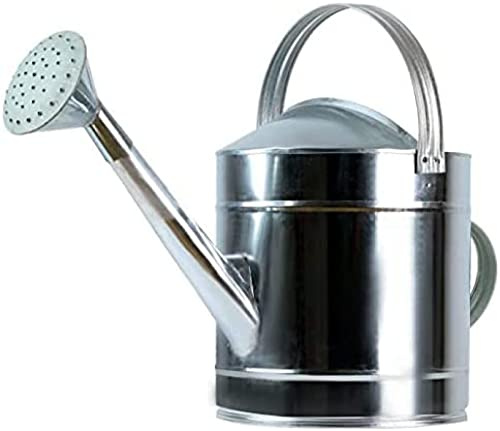 KRASS 20L Gießkanne aus Metall, verzinktes Eisenblech, großes Fassungsvermögen, Bewässerung, Gartenpflanze, Silber