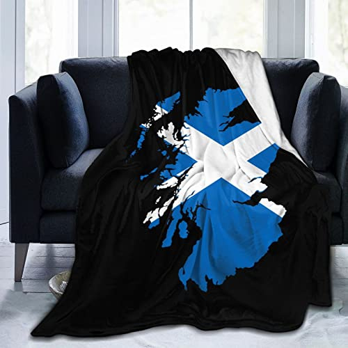 NLWQEKV Schottland-Geländekarte-Decke, Bedruckte Flanell-Überwurfdecke, 203,2 x 152,4 cm, Anti-Pilling-Decke, Bett, Sofa, Wohnzimmer, Schlafzimmer