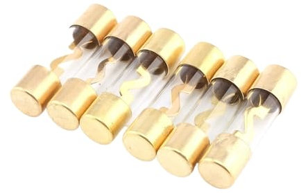 NURII 20 Stück Zinklegierung 10 x 38 mm 60 A 40 A 30 A 80 A 100 A Glasrohr-Ton-Klarsicherung, for Auto-Audio-Silber-Glassicherung (Size : 40A Yellow)