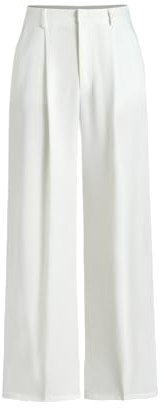 CIDER Dress Pants Women Wide Leg Pants Business Casual Trousers Solid Pocket Mid Waist Straight Leg Office Work White