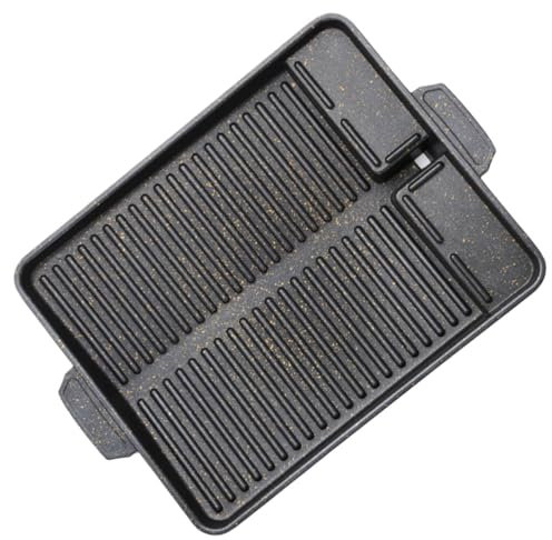 CAXUSD 1stk Grillplatte Grillpfanne Mit Glasplatte Backgeschirr Teller Runde Backform Brutzelnder Teller Runde Grillpfanne Haushalt Antihaft-platte Aluminiumlegierung