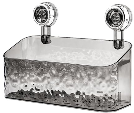 Monozoz Mensola Doccia con Ventosa, Ripiano A Ventosa, Portaoggetti Bagno con Ventosa Impermeabile,Dispenser E Organizer per Doccia, Carrello da Bagno con, Durevole E Stabile