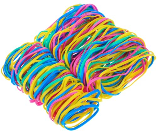 200 elastici colorati, 60/38 mm, anelli di gomma larghi, in gomma per la casa, l'ufficio, la scuola (4 colori)