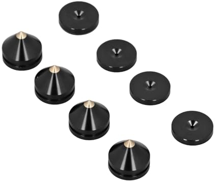 Lautsprecher-Spikes, 4 Set Stoßfeste Aluminium-Plattenspieler-Ständerfüße, Lautsprecher-Isolations-Spikes, Verstellbarer Vibrationsdämpfer, Audiophile