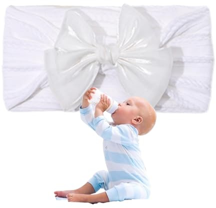 Goowafur Baby Girl Pannband, Baby Pannband, Superstretchiga babypannband, Stretchigt pannband med rosetter, hårband med rosett för nyfödda småbarn