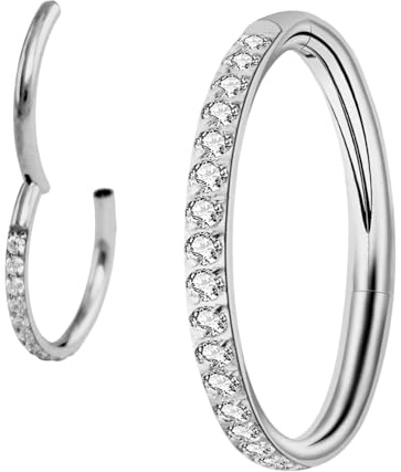 Medinah 16G Titanium Nasenpiercing Septum Piercing – Universal Scharniersegment für Septum, Nase, Lippe, Ohr – Gauge 1.2mm – Durchmesser 6-14mm