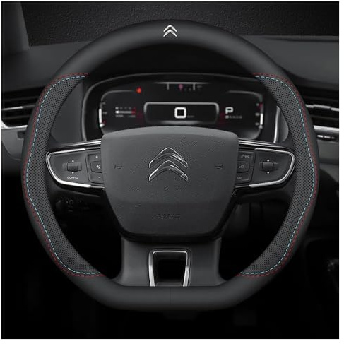 WBZHUSS Coprivolante Auto, per Citroen C3 Aircross SUV 2017-2021 Antiscivolo Coprivolante Traspirante Facile da installare Volante Protezione Decorazione Accessori,C-O-38CM