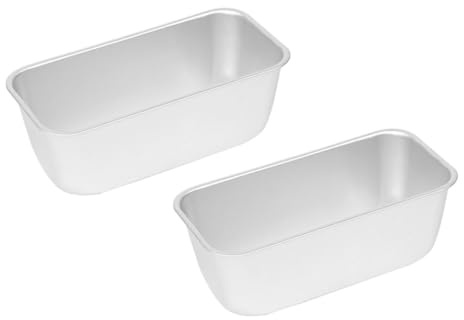 PRETYZOOM Molde de Zinc Aleación al Piezas Pan Rectangular de 2 Color Plata, Superficie Antiadherente, Resistente Congelador Frigorífico
