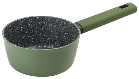 zanetti, Casseruola Green 16 cm, Casseruola Induzione, Effetto Pietra, Rivestimento Alto Spessore, Manico Soft Touch, Adatta a Tutti i Piani Cottura