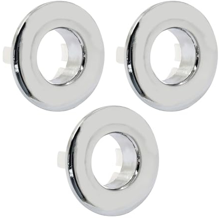 Cjueiom 3 Pcs Bright Silver Sink Overflow Rings, Round Sink Overflow Drain, Sink Hole Cap Cover Insert in Hole for Kitchen, Bathroom, Hand Basins