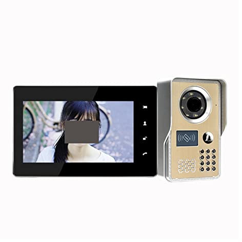 HPHPH Videocamera per Campanello, 1080P HD Wireless Videocitofono Campanello Home Password Di Controllo Accessi Villa Campanello Wireless 2.4G,Allarme Casa,Citofono Smart