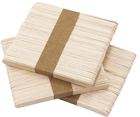 150 etichette per piante in legno, per piante in legno naturale, etichette per piantine, cartelli da giardino, bastoncini di lecca-lecca per fai da te (11,4 x 1 x 0,2 cm)