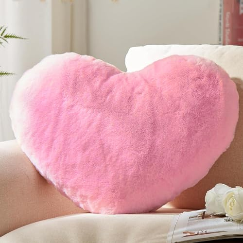 Cuscino Cuore, 40 x 35 cm Cuscini Decorativi, Cuscino a Forma di Cuore, Cuscini Divano Peluche, Cuscini Letto, Decorazioni Camera da Letto Bambini