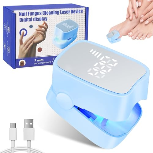 Appareil Traitement Laser Mycose Ongles Pied, Mycose Ongles des Pieds Nettoyage et Réparation Ongles, Traitement Champignons Ongles, 7 Min par Jour Améliorer Fongique