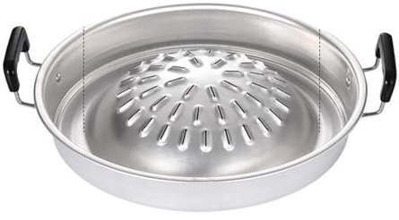 Steak Grill Charcoal Pan Dual Purpose Grill Pan Hot Pot Outdoor Picnic Aluminum BBQ Pot (S)