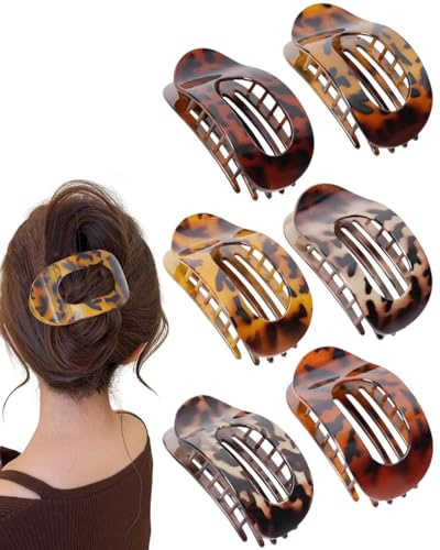 ZEXIJOW Lot de 6 pinces à cheveux plates pour femme - Pince à cheveux plate - Tenue solide - Pinces latérales,Convient à tous les types de cheveux