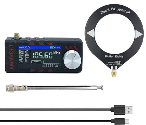 Mini récepteur radio SI4732 pleine bande pour DSP avec Hi-Z intégré, récepteur radio de poche SI4732 avec écran couleur IPS de 4,8 cm (noir)