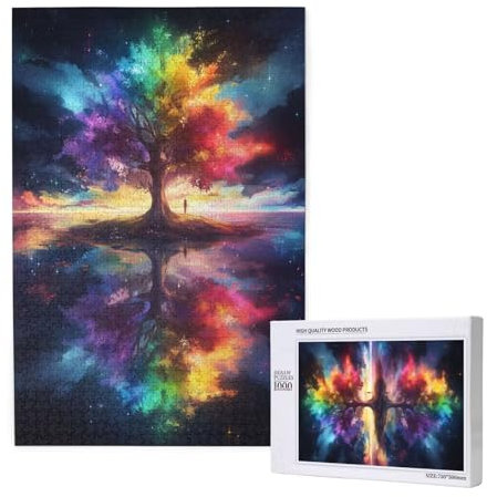 Puzzle Colorato Puzzle 5000 Pezzi Albero della vita - Adatto ad Adulti e Principianti - Giochi Divertenti/Sfidanti/Impossible - Adulti Attività Artigianali - Creativi Regali per Uomini/Donne 2T-1764